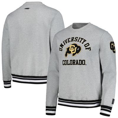 Men's Pro Standard Gray Colorado Buffaloes Classic Stacked Logo Pullover Sweatshirt