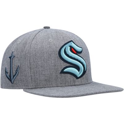 Men's Pro Standard Gray/Deep Sea Blue Seattle Kraken Classic Logo Two-Tone Snapback Hat