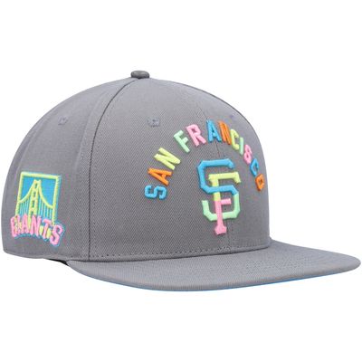 Men's Pro Standard Gray San Francisco Giants Washed Neon Snapback Hat
