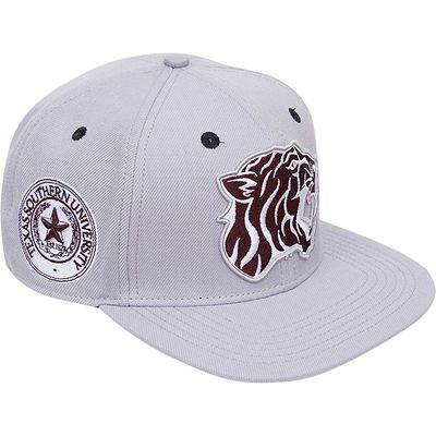 Men's Pro Standard Gray Texas Southern Tigers Evergreen Mascot Snapback Hat