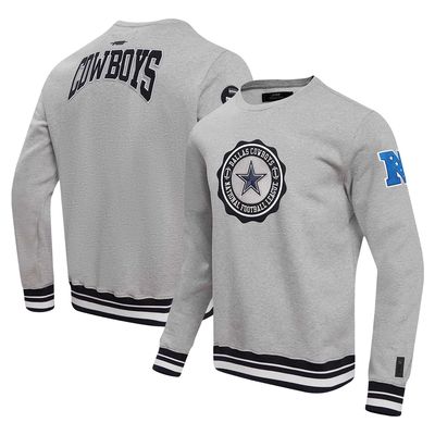 Men's Pro Standard Heather Gray Dallas Cowboys Crest Emblem Pullover Sweatshirt