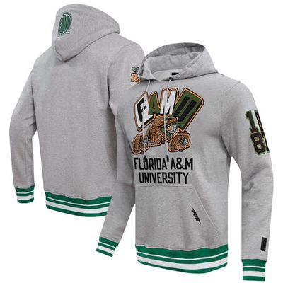 Men's Pro Standard Heather Gray Florida A & M Rattlers Homecoming Ribbed Fleece Pullover Hoodie