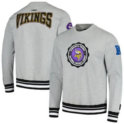 Men's Pro Standard Heather Gray Minnesota Vikings Crest Emblem Pullover Sweatshirt