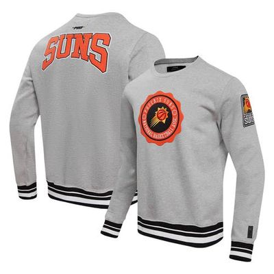 Men's Pro Standard Heather Gray Phoenix Suns Crest Emblem Pullover Sweatshirt