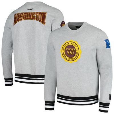Men's Pro Standard Heather Gray Washington Commanders Crest Emblem Pullover Sweatshirt