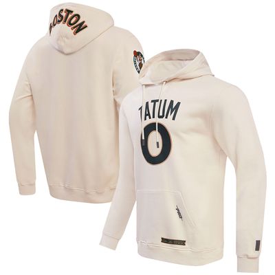 Men's Pro Standard Jayson Tatum Cream Boston Celtics 2023/24 City Edition Name & Number Pullover Hoodie