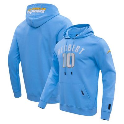 Men's Pro Standard Justin Herbert Powder Blue Los Angeles Chargers Player Name & Number Pullover Hoodie