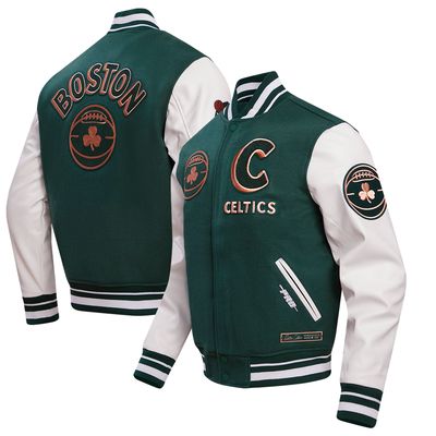 Men's Pro Standard Kelly Green Boston Celtics 2023/24 City Edition Full-Zip Varsity Jacket