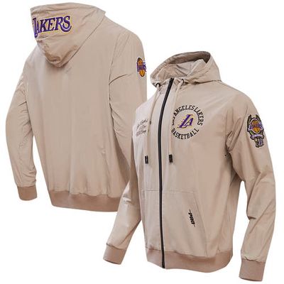 Men's Pro Standard Khaki Los Angeles Lakers Hybrid Full-Zip Hoodie