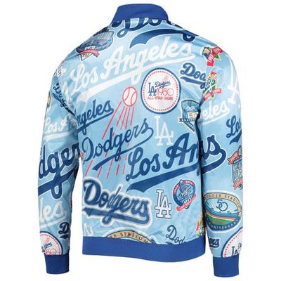 Men's Pro Standard Light Blue Los Angeles Dodgers Allover Print Satin Full-Snap Jacket in Royal