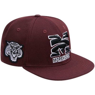 Men's Pro Standard Maroon Morehouse Maroon Tigers Evergreen M Snapback Hat