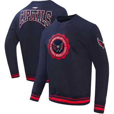 Men's Pro Standard Navy Washington Capitals Crest Emblem Pullover Sweatshirt