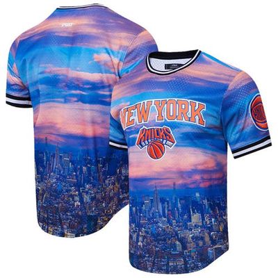 Men's Pro Standard New York Knicks Cityscape Stacked Logo T-Shirt in Blue