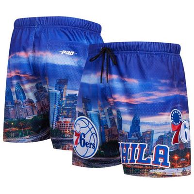 Men's Pro Standard Philadelphia 76ers Cityscape Shorts in Blue