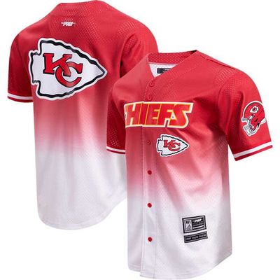 Men's Pro Standard Red/White Kansas City Chiefs Ombre Mesh Button-Up Shirt