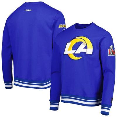 Men's Pro Standard Royal Los Angeles Rams Mash Up Pullover Sweatshirt