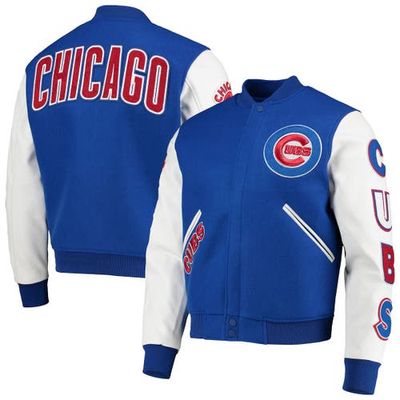 Men's Pro Standard Royal/White Chicago Cubs Varsity Logo Full-Zip Jacket