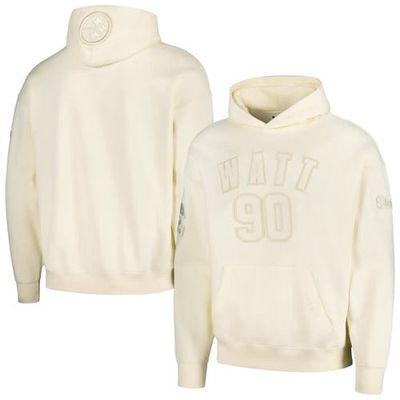 Men's Pro Standard T. J. Watt Cream Pittsburgh Steelers Player Name & Number Pullover Hoodie