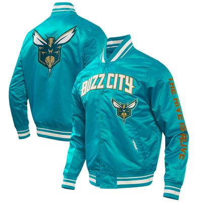 Men's Pro Standard Teal Charlotte Hornets 2023/24 City Edition Satin Full-Snap Jacket