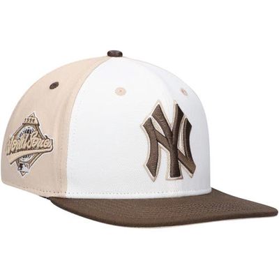 Men's Pro Standard White/Brown New York Yankees Chocolate Ice Cream Drip Snapback Hat
