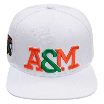 Men's Pro Standard White Florida A & M Rattlers Evergreen Wool Snapback Hat