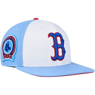 Men's Pro Standard White/Light Blue Boston Red Sox Blue Raspberry Ice Cream Drip Snapback Hat