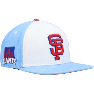 Men's Pro Standard White/Light Blue San Francisco Giants Blue Raspberry Ice Cream Drip Snapback Hat