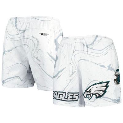 Men's Pro Standard White Philadelphia Eagles Allover Marble Print Shorts