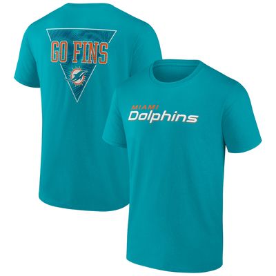Men's Profile Aqua Miami Dolphins Big & Tall Two-Sided T-Shirt