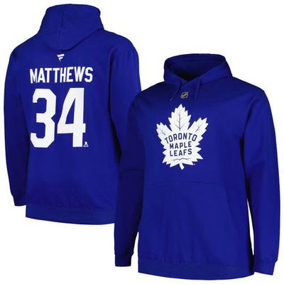 Men's Profile Auston Matthews Blue Toronto Maple Leafs Big & Tall Name & Number Pullover Hoodie