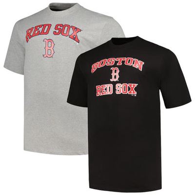 Men's Profile Black/Heather Gray Boston Red Sox Big & Tall T-Shirt Combo Pack