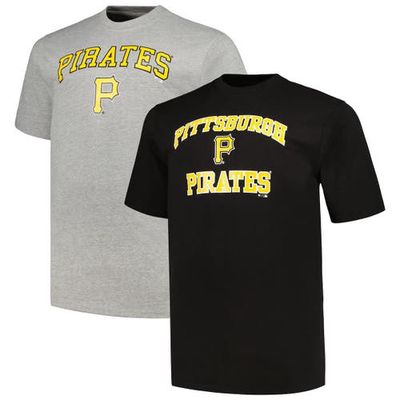 Men's Profile Black/Heather Gray Pittsburgh Pirates Big & Tall T-Shirt Combo Pack