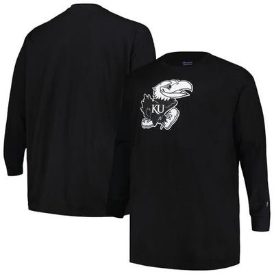 Men's Profile Black Kansas Jayhawks Big & Tall Pop Long Sleeve T-Shirt