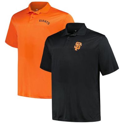 Men's Profile Black/Orange San Francisco Giants Big & Tall Two-Pack Solid Polo Set