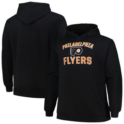 Men's Profile Black Philadelphia Flyers Big & Tall Arch Over Logo Pullover Hoodie