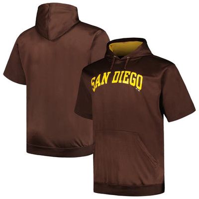 Men's Profile Brown San Diego Padres Big & Tall Contrast Short Sleeve Pullover Hoodie