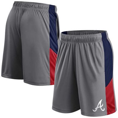 Men's Profile Gray/Navy Atlanta Braves Team Shorts