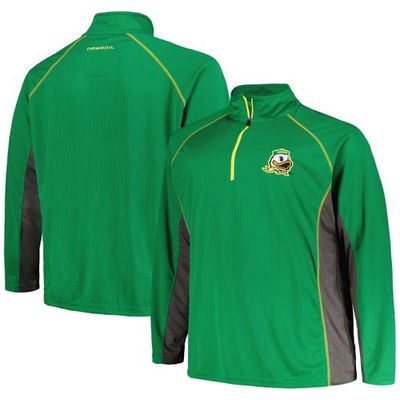 Men's Profile Green Oregon Ducks Big & Tall Quarter-Zip Raglan Jacket