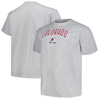 Men's Profile Heather Gray Colorado Avalanche Big & Tall Arch Over Logo T-Shirt