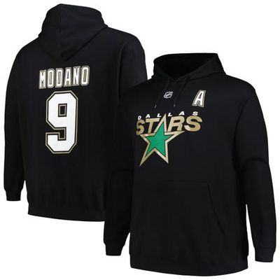 Men's Profile Mike Modano Black Dallas Stars Name & Number Pullover Hoodie