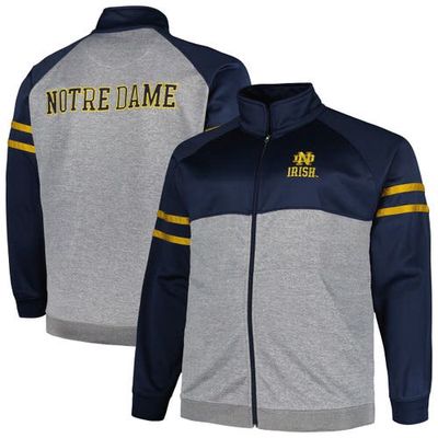 Men's Profile Navy Notre Dame Fighting Irish Big & Tall Fleece Full-Zip Jacket