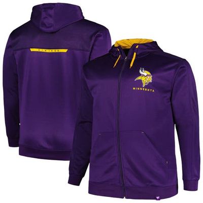 Men's Profile Purple Minnesota Vikings Big & Tall Defender Full-Zip Hoodie