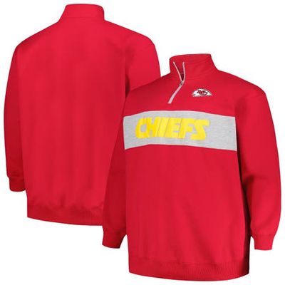 Men's Profile Red Kansas City Chiefs Big & Tall Fleece Quarter-Zip Jacket