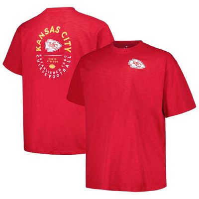 Men's Profile Red Kansas City Chiefs Big & Tall Two-Hit Throwback T-Shirt