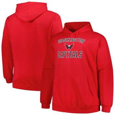 Men's Profile Red Washington Capitals Big & Tall Arch Over Logo Pullover Hoodie