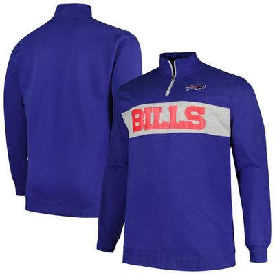 Men's Profile Royal Buffalo Bills Big & Tall Fleece Quarter-Zip Jacket