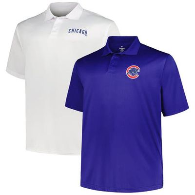 Men's Profile Royal/White Chicago Cubs Big & Tall Two-Pack Solid Polo Set