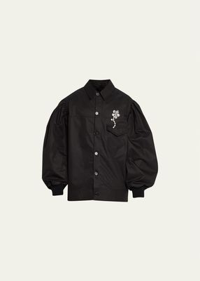 Men's Puff-Sleeve Embellished Workwear Jacket