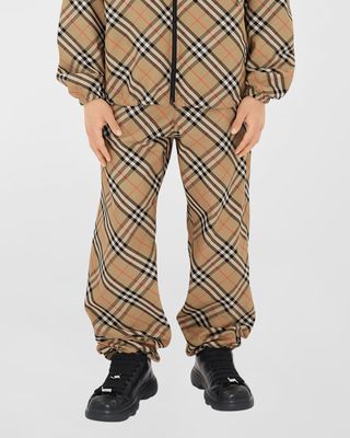 Men's Pull-On Check Trousers