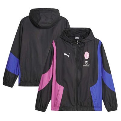 Men's Puma Black AC Milan 2023/24 Pre-Match Anthem Full-Zip Hoodie Jacket